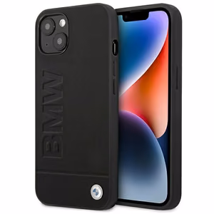 Kotelo BMW BMHCP14MSLLBK iPhone 14 Plus 6.7 "musta / musta nahka leimaaminen