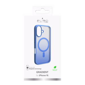 Puro Gradient MagSafe silikonisuoja iPhone 16 - sininen