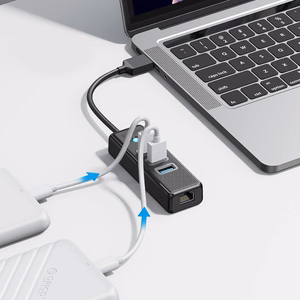 Orico PW3UR25-U3 USB Hub 4-Port 3x USB-A 3.0 1x RJ45 2.5G Ethernet 0.5m - Black