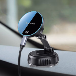 Blavec Car holder BHC-02 Qi2.2 25W vacum magnetic with induction charger to windshield (BHC02-QI2PMWIB)black