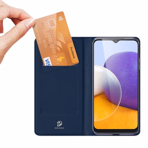 Dux Ducis Skin Pro Kirjahylly tyyppi tapauksessa Samsung Galaxy A22 4G sininen
