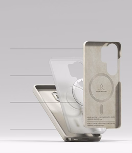 Ringke Silikoninen MagSafe Suojakuori Samsung Galaxy S26 Ultra:lle beige