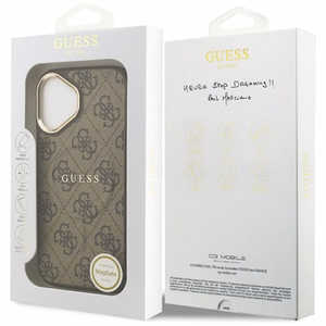 GUESS 4G PU Classic Logo MagSafe -suojakuori iPhone 17 - ruskea