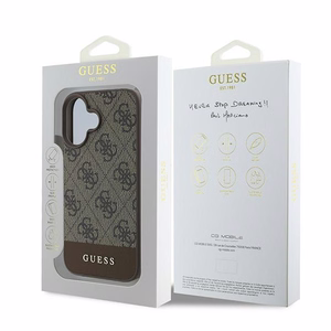 Guess 4G Bottom Stripe Suojakuori iPhone 16 Plus 6.7":lle - Ruskea