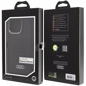 Audi Tekonahkainen Suojakuori MagSafella iPhone 14 Pro Maxille - musta