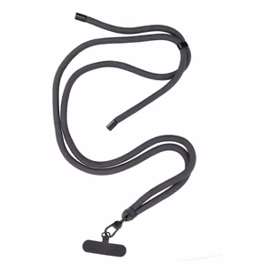 SWING (8mm) Phone lanyard, adjustable length / cord 165cm (max 82.5cm in loop) / shoulder or neck - grey