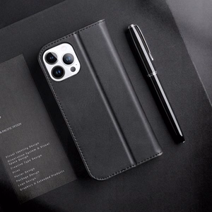 Dux Ducis Hivo Nahka Flip Cover Aitoa nahkaa Lompakko korteille ja asiakirjoille iPhone 14 Pro Max Ruskea