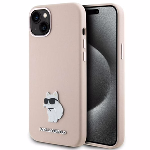 Karl Lagerfeld Suojakuori iPhone 15 Plus 6,7 KLHCP15MSMHCNPP vaaleanpunainen HC SILICONE C METAL PIN