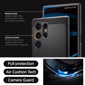 Spigen Tough Armor suojakuori Samsung Galaxy S24 Ultra:lle musta