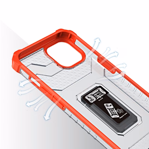 Crystal Ring Case Kickstand Kova Rugged Cover iPhone 13 punainen