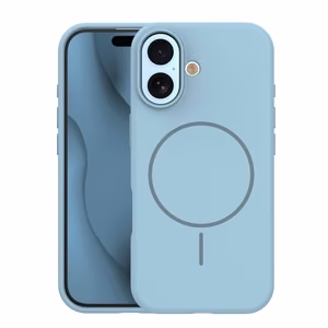 Silikoninen ohut magneettinen suojakuori iPhone 17 6,3 vaaleansininen