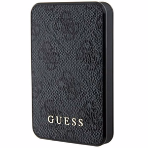 Guess Powerbank 15W GUPB5LP4GEGK 5000mAh musta/musta 4G nahka metalli logo