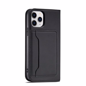 Magneettikorttikotelo iPhone 12 Pro Kotelo kortti lompakko kortin haltija Musta