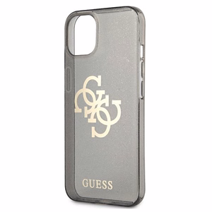 Guess GUHCP13SPCUGL4GBK iPhone 13 mini 5.4" musta/musta kova kotelo Glitter 4G iso logo