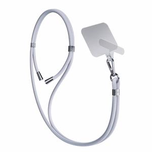 3mk EasyClip puhelimen kaulahihna, harmaa (hopeanväriset osat)