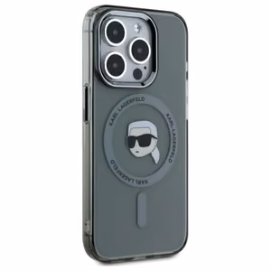 Karl Lagerfeld KLHMP15LHLSKIK iPhone 15 Pro 6.1" musta/musta kovakuori IML Metal Karl Head MagSafe