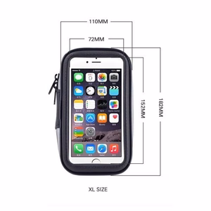 Bike Phone vedenpitävä Mount, Universal Case Polkupyörä & Moottoripyörä Puhelimen pidike Mount koko XL (max puhelimen koko: 165 mm x 80 mm) musta (ilman ohjaustankokiinnitystä)