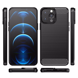 Carbon Case Joustava kansi TPU asia iPhone 13 Pro Max musta