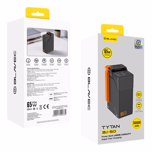 Blavec BJ-50 Tytan -varavirtalähde, 30 000 mAh, 65 W, 2× USB-C + 2× USB-A (PBBJ50B), musta