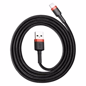 Baseus Cafule USB Lightning -kaapeli 2,4A 1 m (punainen ja musta)