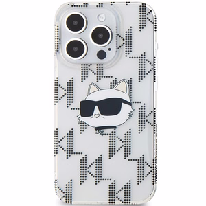 Karl Lagerfeld IML Choupette Head & Monogram suojakuori iPhone 15 Pro Max:lle - läpinäkyvä