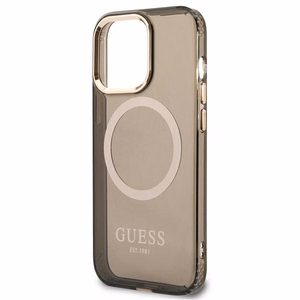 Guess Gold Outline läpinäkyvä MagSafe Suojakuori iPhone 13 Pro Max:lle - musta