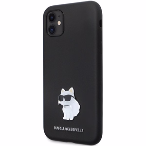 Karl Lagerfeld KLHCN61SMHCNPK Suojakuori iPhone 11 / Xr:lle - musta Silikoninen C Metal Pin