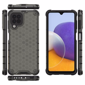 Honeycomb Asia panssari kansi TPU puskuri Samsung Galaxy A22 4G musta