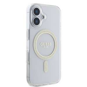 Guess IML Glitter Circle MagSafe Suojakuori iPhone 16:lle - läpinäkyvä