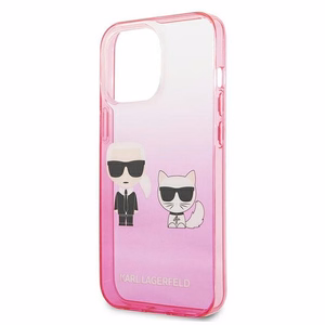 Karl Lagerfeld Gradient Ikonik Karl&Choupette Case for iPhone 13 Pro / iPhone 13 - Pink
