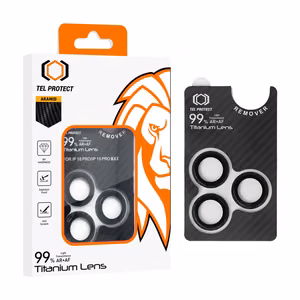 Karkaistu lasi Tel Protect Titanium Lens 99% AR Aramid Series kameralle iPhone 15 Pro/15 Pro Max:lle (linssiä 3 kpl)