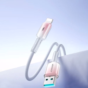 Joyroom S-A42 Crystal-Clear Series 3A USB-A - Lightning -kaapeli 1,2 m - valkoinen