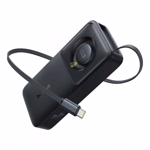 Baseus OS Free2Pull 10000 mAh 30W varavirtalähde integroidulla USB-C-kaapelilla, musta