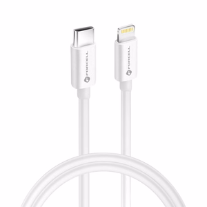 FORCELL F-ENERGY C901 USB-C - Lightning MFi -kaapeli PD 3A 30W 1 m valkoinen