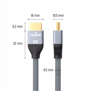 Wozinsky HDMI 2.1 -kaapeli 8K 60 Hz 48 Gbps / 4K 120 Hz / 2K 144 Hz 3 m hopea (WHDMI-30)