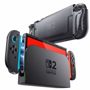 Supcase Crystal Suojakuori Nintendo Switch 2:lle - läpinäkyvä musta