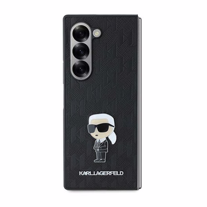 Karl Lagerfeld Saffiano Ikonik Pin Suojakuori Samsung Galaxy Z Fold 6:lle - Musta