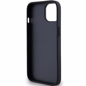 DKNY Nahkainen Mono Raita ja Metallinen Logo Suojakuori iPhone 15/14/13:lle - musta