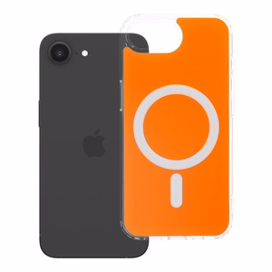 MagSafe-yhteensopiva Clear Fusion Mag Cover -suojakuori puhelimelle iPhone 16e (SE4 2025) / 17e, Hermes Orange