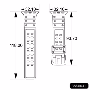Triple Protection Hihna Apple Watch 38 / 40 / 41 mm ranneke - laivastonsininen
