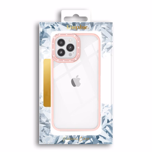Kingxbar Sparkle sarjan tapauksessa iPhone 13 Pro Max kristallit takaisin kansi vaaleanpunainen