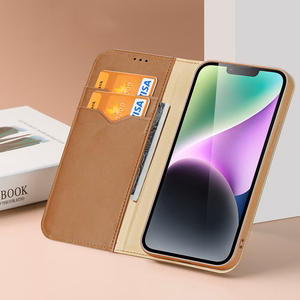 Dux Ducis Hivo -lompakkokotelo RFID-suojalla iPhone 15 Plus - ruskea