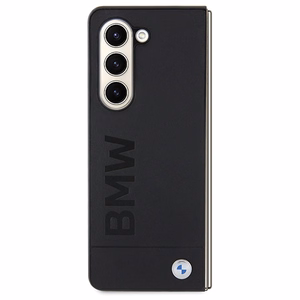 BMW Signature Logo Imprint Suojakuori Samsung Galaxy Z Fold 5:lle - musta