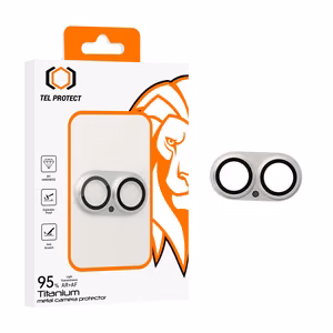 Karkaistu lasi Tel Protect 95% AR+AF Full Metal Camera Protector kameralle iPhone 17:lle hopeinen (kamerasaari)