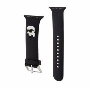 Karl Lagerfeld 3D Rubber Karl Head hihna musta Apple Watch 38/40/41mm:lle