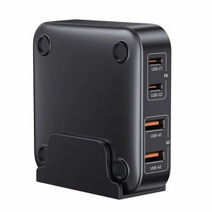 Unitek GaN Laturi 70W 2x USB-C 2x USB-A Musta