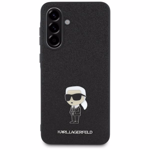 Karl Lagerfeld Fixed Glitter Ikonik Logo Metal Pin Case for Samsung Galaxy A36 - Black