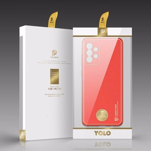 Dux Ducis Yolo tyylikäs kotelo pehmeä TPU ja PU-nahka Samsung Galaxy A72 4G punainen