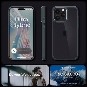 Spigen Ultra Hybrid iPhone 15 Pro Max Suojakuori - Tummanvihrea