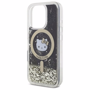 Hello Kitty Liquid Glitter Fever MagSafe Suojakuori iPhone 16 Pro Max:lle - kultainen